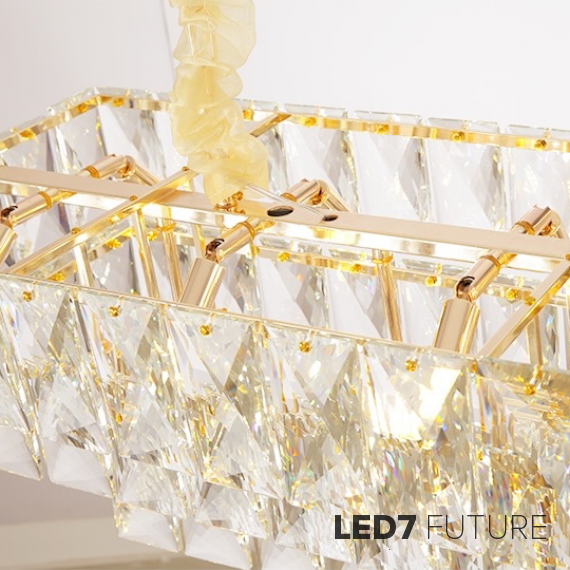 Loft Industry Modern - Cascade Tile Rectangular Chandelier